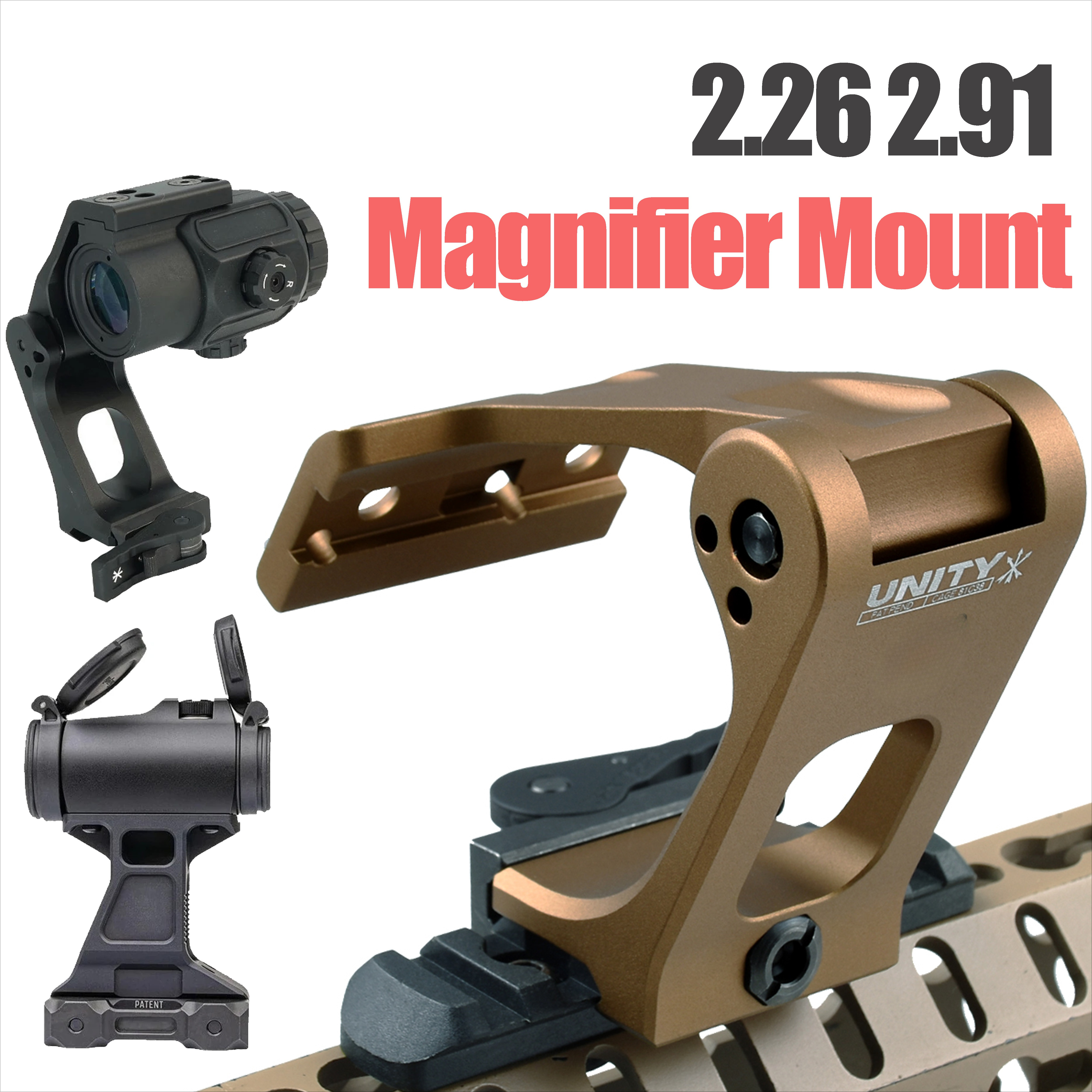 タクティカルマウント FAST FTC OMNI 拡大鏡ライザー 2.26 2.91 スコープサイト折りたたみユニティフィット Eotech G33 G43 G45 3X エアガン