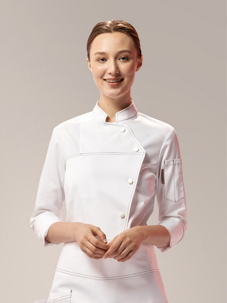 キッチンシェフ作業服ホテル女性コックコスチューム洋食レストランウェイターワークジャケットカフェベーカリー調理制服