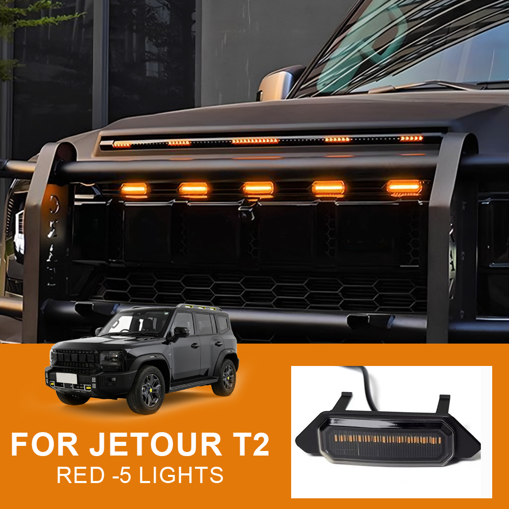 奇瑞 Jetour Traveler 2023 車のフロントグリルライト LED デイタイムランニング装飾ライトフロントフェイスグリルライト T2 に適合