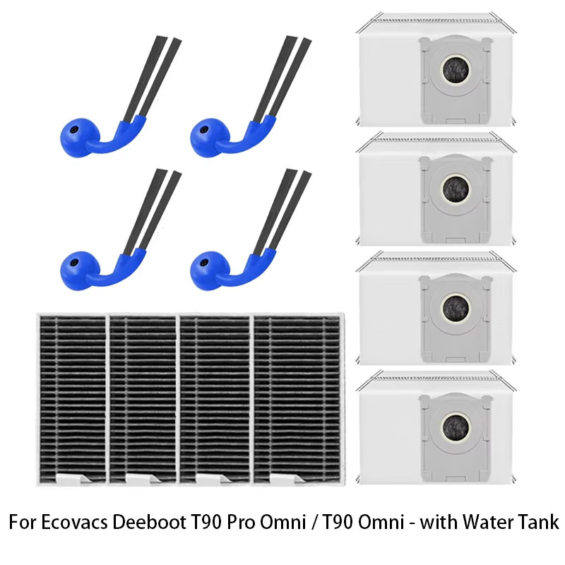 真空部品ブラシフィルターダストバッグアクセサリー適合 (Ecovacs Deeboot T90 Pro Omni / T90 Omni - 水タンク付き)