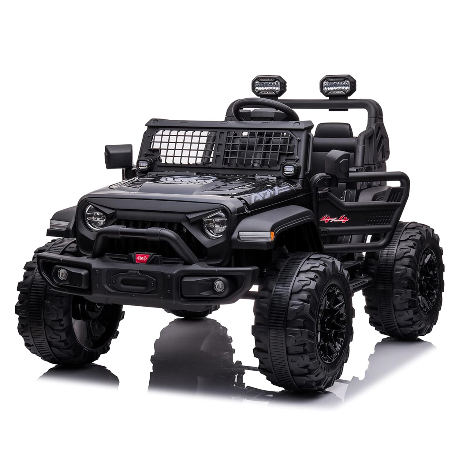 2人乗り子供用トラックにリモコン付き、24V 9Ah 20インチ大型シート15.5インチホイール、LEDライトミュージック付き電動乗用車