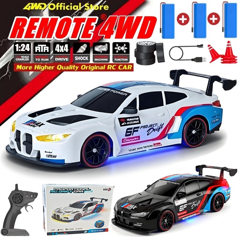 4WD RC ドリフトカー LED ライト付き 2.4 グラムラジオ 20 キロ/h 高速リモートコントロールレーシングカー車両模型玩具ギフト少年少女子供のため