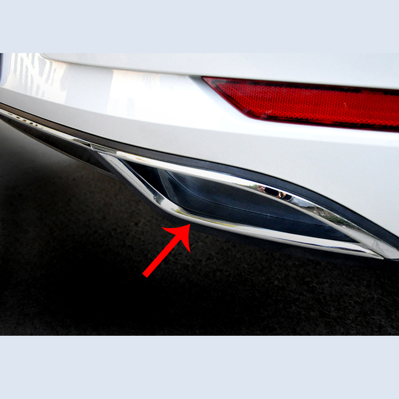 vw のゴルフ 7/7.5 mk7.5 2017-2019 テールスロートトリムストリップ 1 ペアの車のリアリップエキゾーストチップステッカーカバークロームシルバー