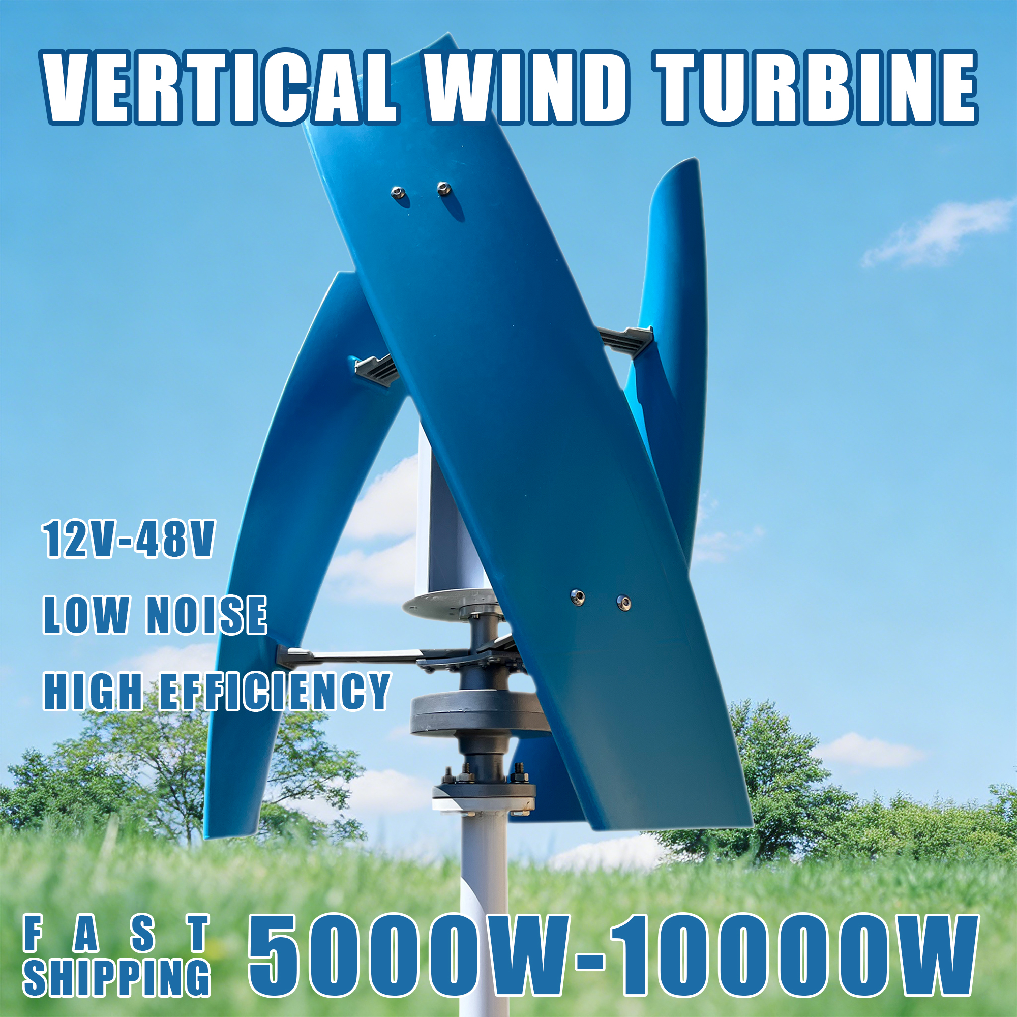 家庭用風力タービン垂直 5000 ワット 12 V 24 V 48 V 10000 ワット低起動風速 Mppt ハイブリッドコントローラー再生可能フリーエネルギー