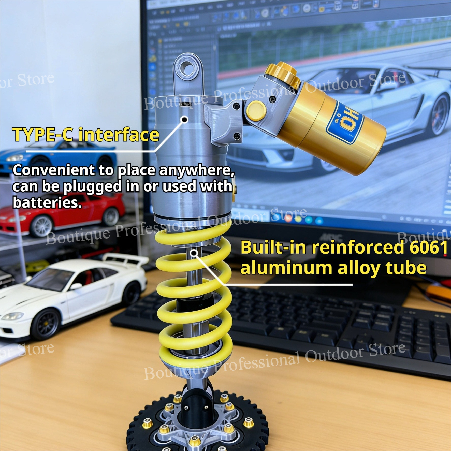車用ショックアブソーバーデスクランプ、パーソナライズされたインダストリアルスタイルの装飾、Eスポーツルームの雰囲気のためのナイトライト、男の子へのユニークなギフト