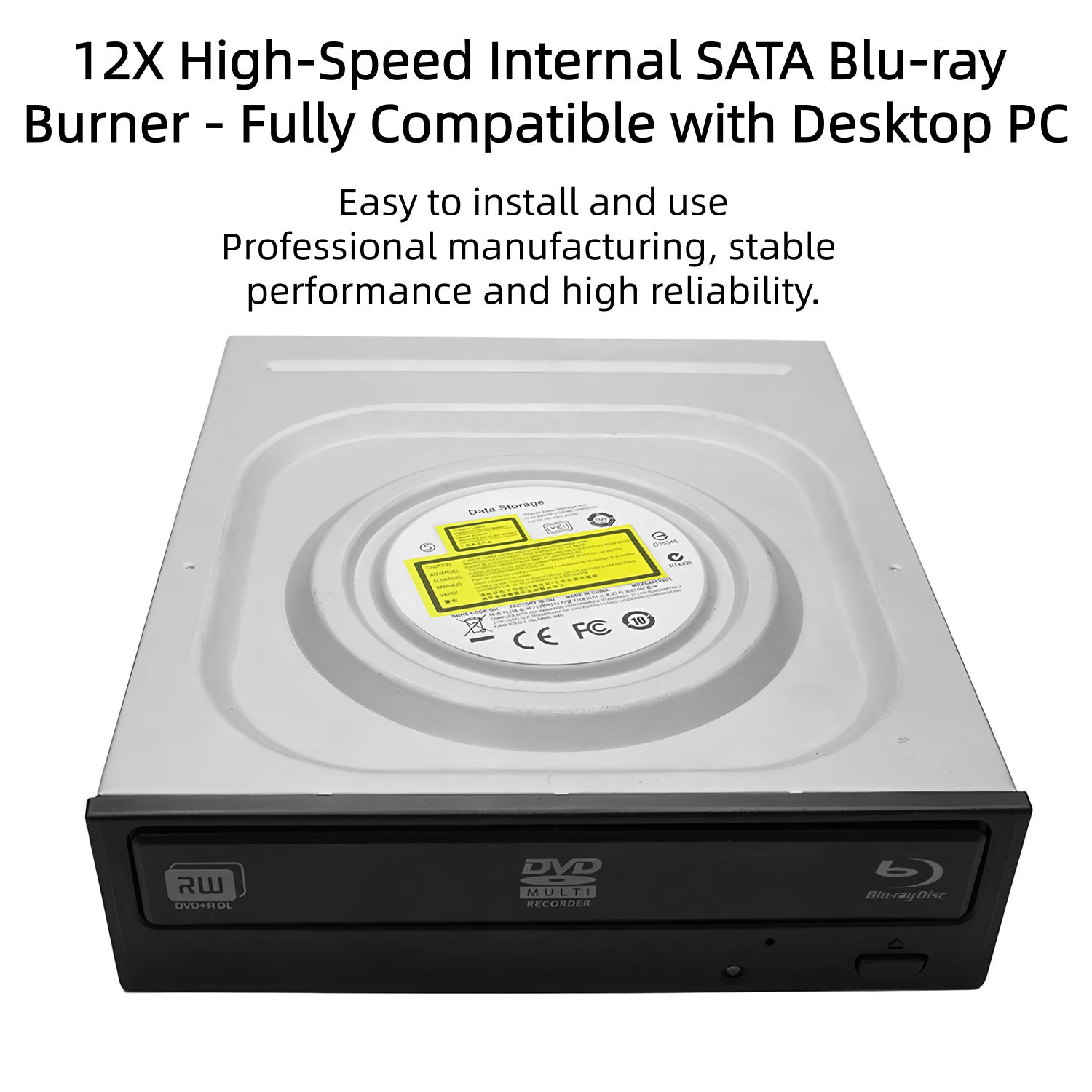 LJIAL 内蔵ブルーレイ バーナー ドライブ、12X BD 16X DVD 48X CD ライター、SATA BD-RE (Windows 7/8/10/11 PC 用)