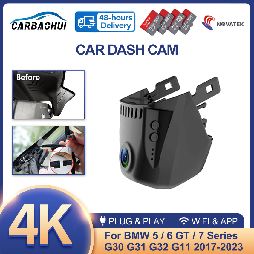 Bmw 2017-2023 G30 G31 G38 G11 G12 G32 M5 F90 5 シリーズ 530i 540i 520i 520d 530d 540d FHD Wifi 車 DVR 4K ダッシュカムカメラ