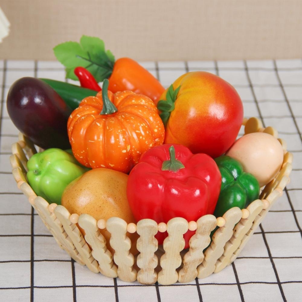 12個の人工シミュレーション野菜セット、フォームフェイクフルーツデコレーション