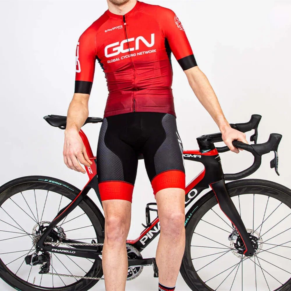 2024 GCN チームサイクリングジャージセット夏通気性道路自転車スーツ乗馬ユニフォームバイク MTB 服プロスポーツサイクリングキット
