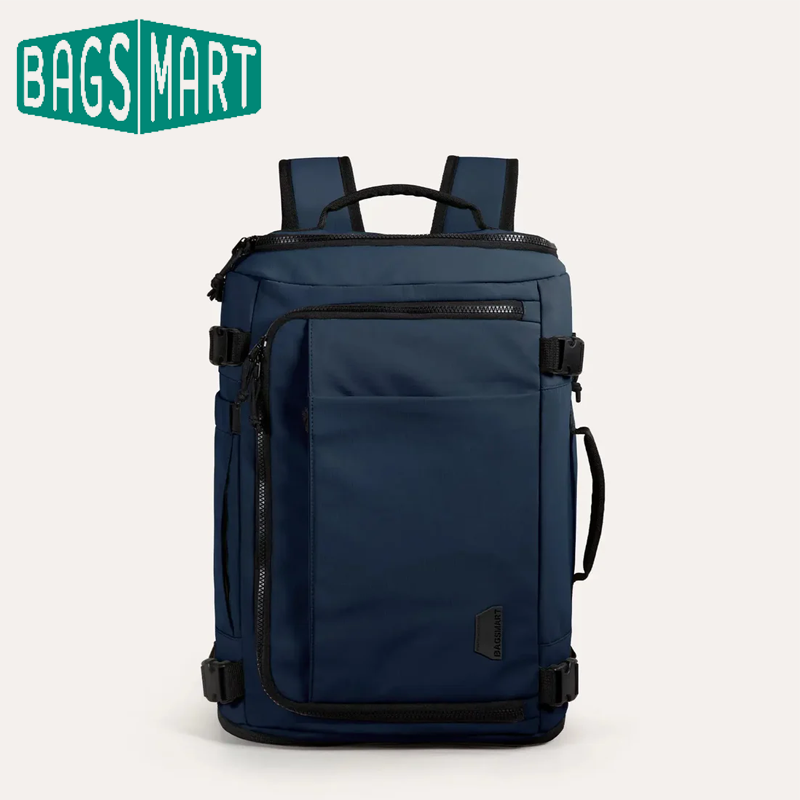 BAGSMART 拡張トラベルバックパック 38L 真空圧縮バックパック女性スクールラップトップバッグ大容量メンズバックパック
