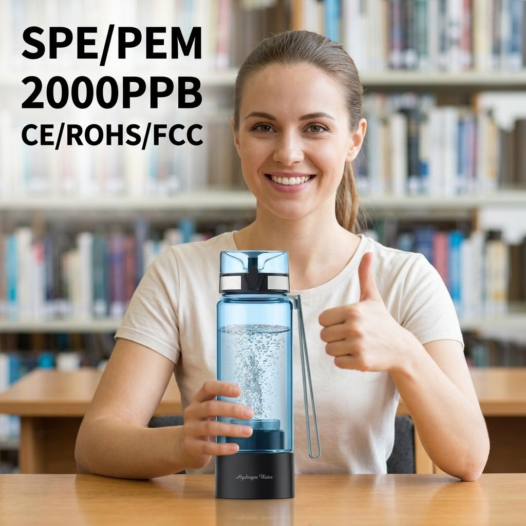 450 ミリリットルポータブル飲料水素水ボトル 2000PPB SPE PEM USB 高速充電家庭用屋外日常使用