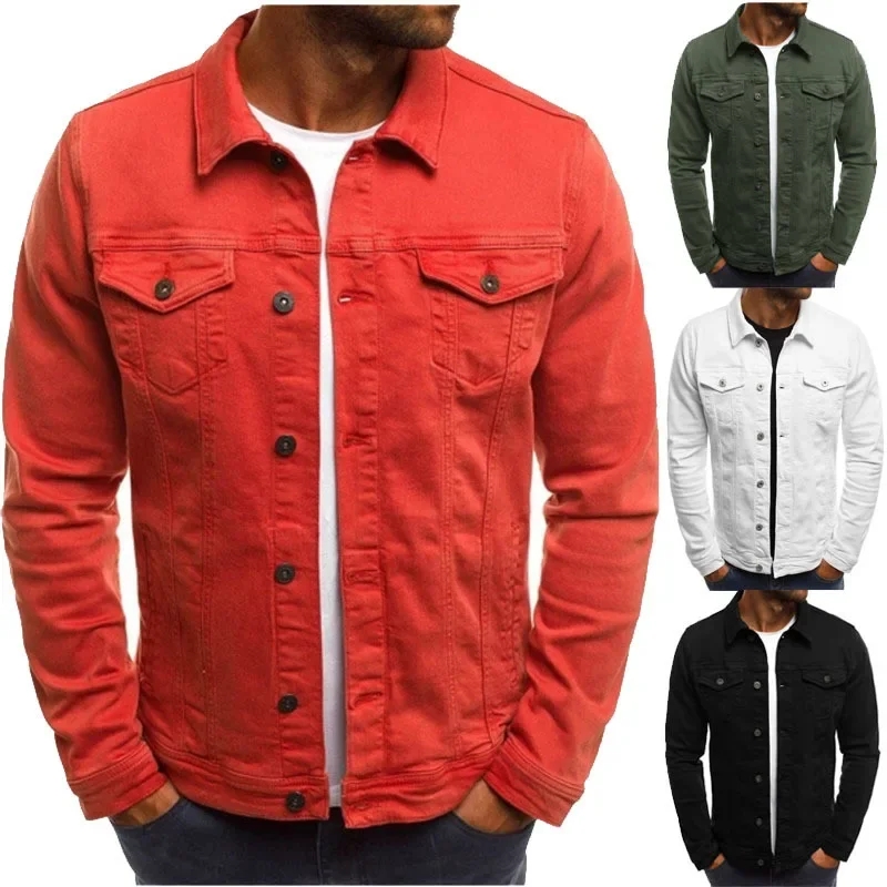 ヒップホップメンズデニムジャケットストリートカジュアルコットンクラシックスリムジーンズコート男性ブランド服カウボーイジャケットロパパラやつ