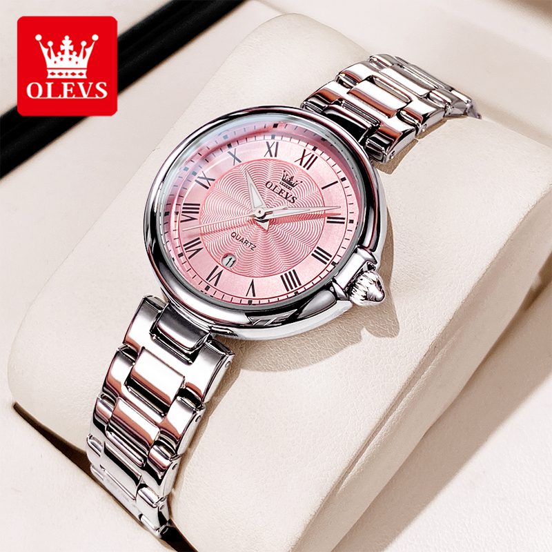 OLEVS 5608 Women Watch Luxury Brand Quartz Watch Roman Scale Waterproof Luminous Calendar Watch Elegant Women Watch Reloj Hombre