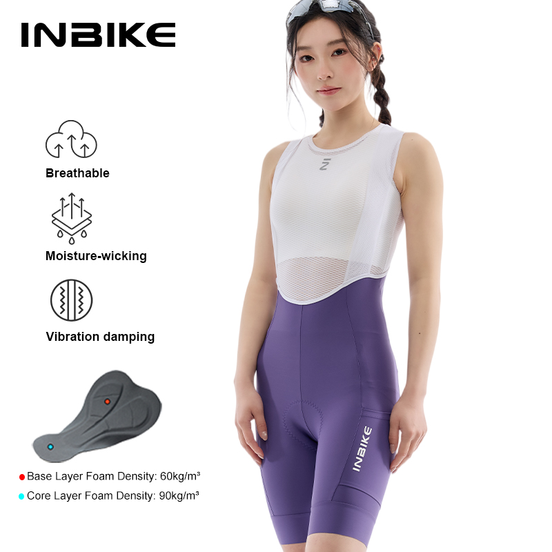 INBIKE レディース サイクリング ビブショーツ 6 時間衝撃吸収通気性パッド入りプロフェッショナル サイクリング サスペンダー ショーツ バイク パンツ