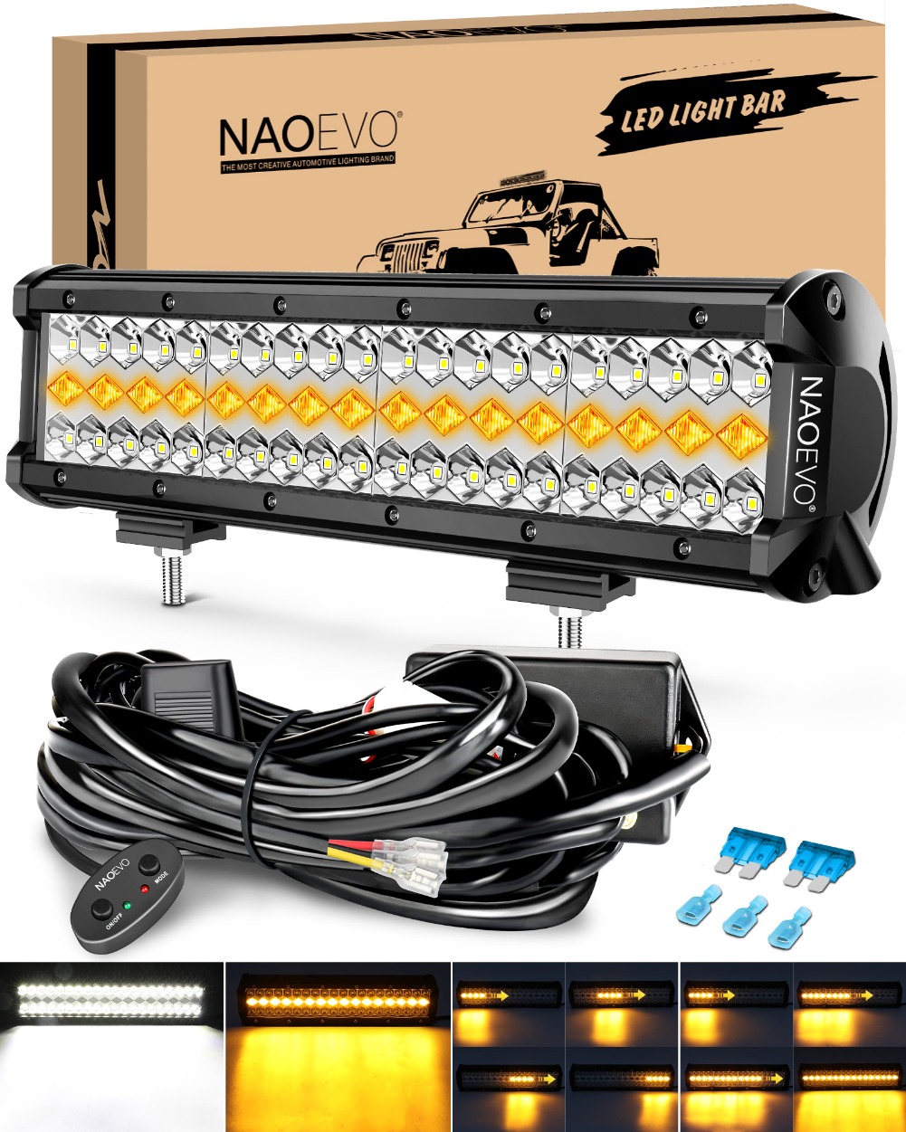12 インチ 20 インチ LED ライトバー 60 ワット 105 ワット 4 モード作業灯スポットビームデイタイムランニングライトバーオートバイ 4x4 Led ランプオフロード