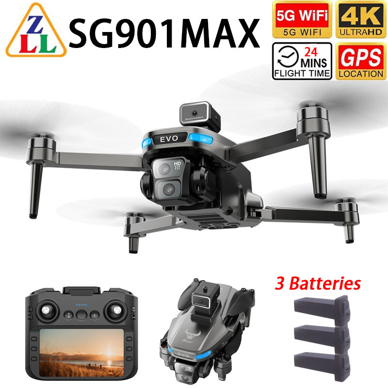 ZLL SG901MAX ドローン GPS WIFI FPV WIFI 4K デュアルカメラ障害物回避スマートフォロークアッドコプター 4.5 インチ画面
