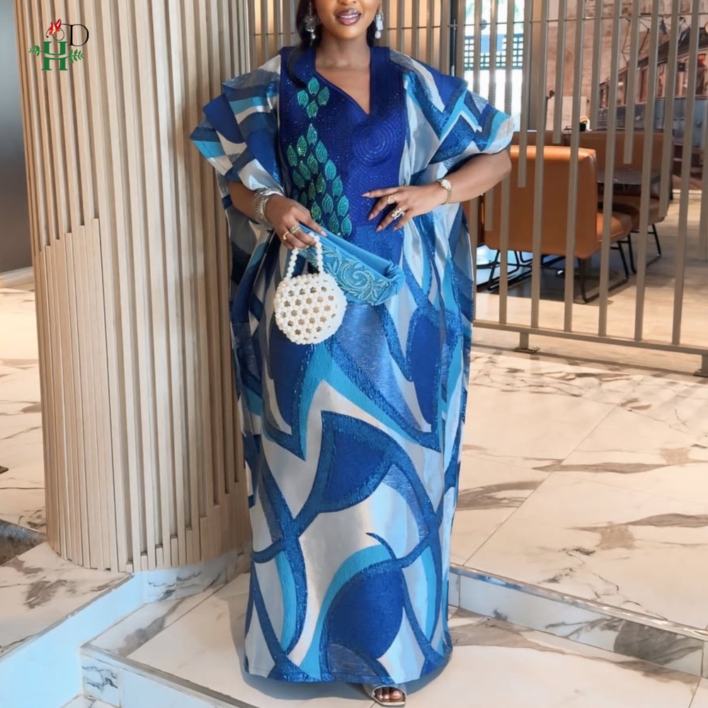 アフリカのドレス女性の夏 Boubou Africain ファムアフリカ服 Dashiki 衣装ガウンローブ Africaine イスラム教徒のカフタンドレス