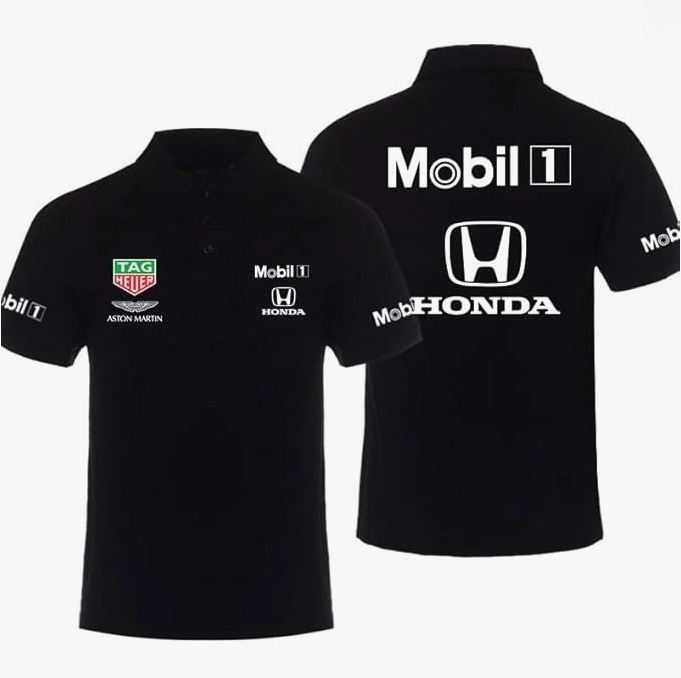 ホンダメンズコットンポロシャツレーシングウイングスポーツ 2025 夏通気性高品質ポロシャツストリートウェア