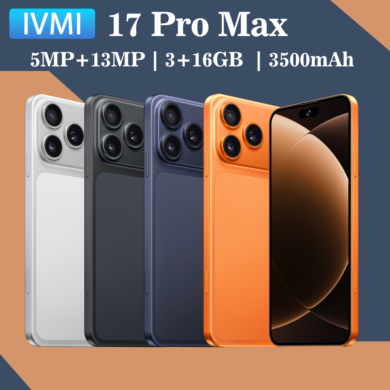 IVMI Global Vision 17 Pro Max スマートフォン Android 3GB RAM 16GB ROM 6.7 インチデュアル SIM 4G ネットワーク 5 13MP 携帯電話