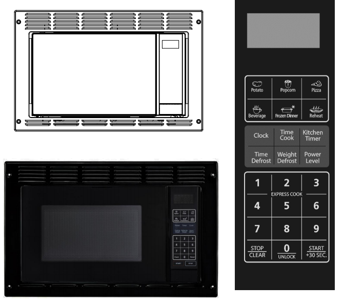 DMB90-25LBSGU-H3B用ミラーガラスドア付き25L内蔵ステンレススチール電子レンジ