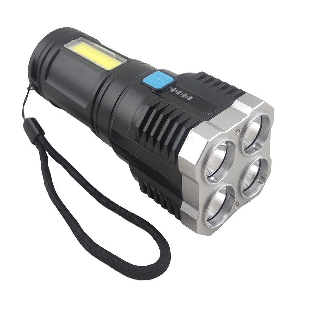 ホット販売ポータブル USB 充電式懐中電灯緊急使用多機能 4 LED USB 充電懐中電灯