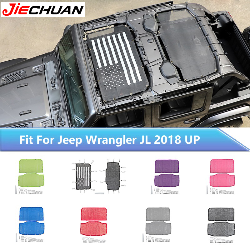 JIECHUAN 車ルーフサンシェードネット断熱カバージープラングラー JL 4 ドア 2018 アップ自動車外装アクセサリー