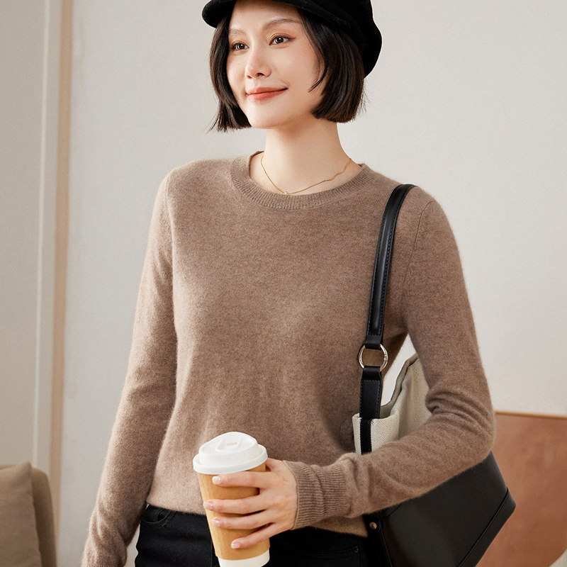 100% 純粋なヤギカシミヤニットプルオーバーホット販売 O ネックセーター女性ソフト高品質レディースジャンパー服