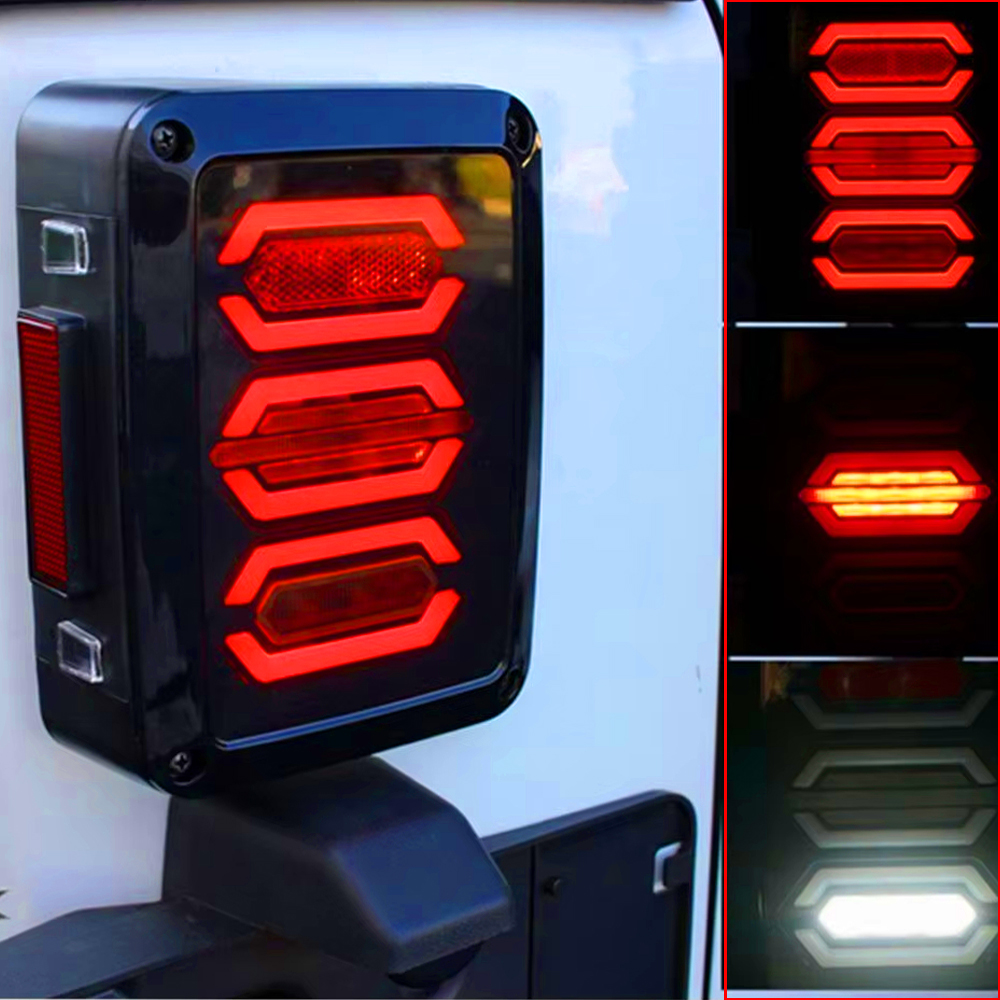 2 個 LED テールライトスモークレンズジープラングラー 2007-2017 JK JKU ブレーキライトリバースライト信号光ランプアセンブリ
