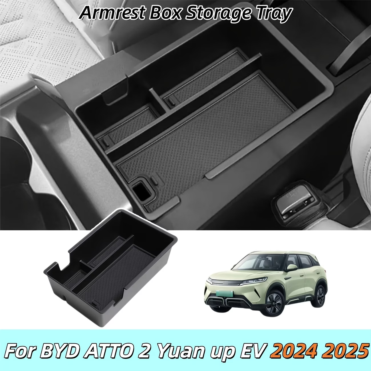 アームレストボックス収納トレイコンソールホルダーコンテナオーガナイザー BYD ATTO 2 元アップ EV 2024 2025 カーアクセサリー