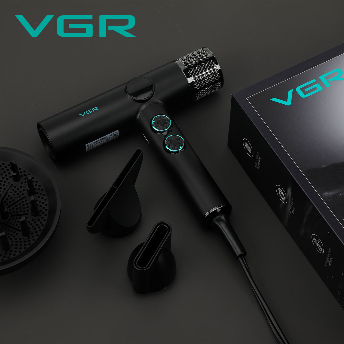 VGR ヘアドライヤープロフェッショナルホットとコールド調整 110000 RPM ブロードライヤーブラシレスモーターヘアスタイリングブロードライヤーマシン V-401