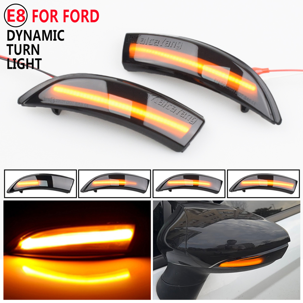 フォードフィエスタ Mk7 2008-2017 フォード B-Max 2012-2017 2 個ダイナミックウインカー LED ターンシグナルライトサイドミラーインジケーター