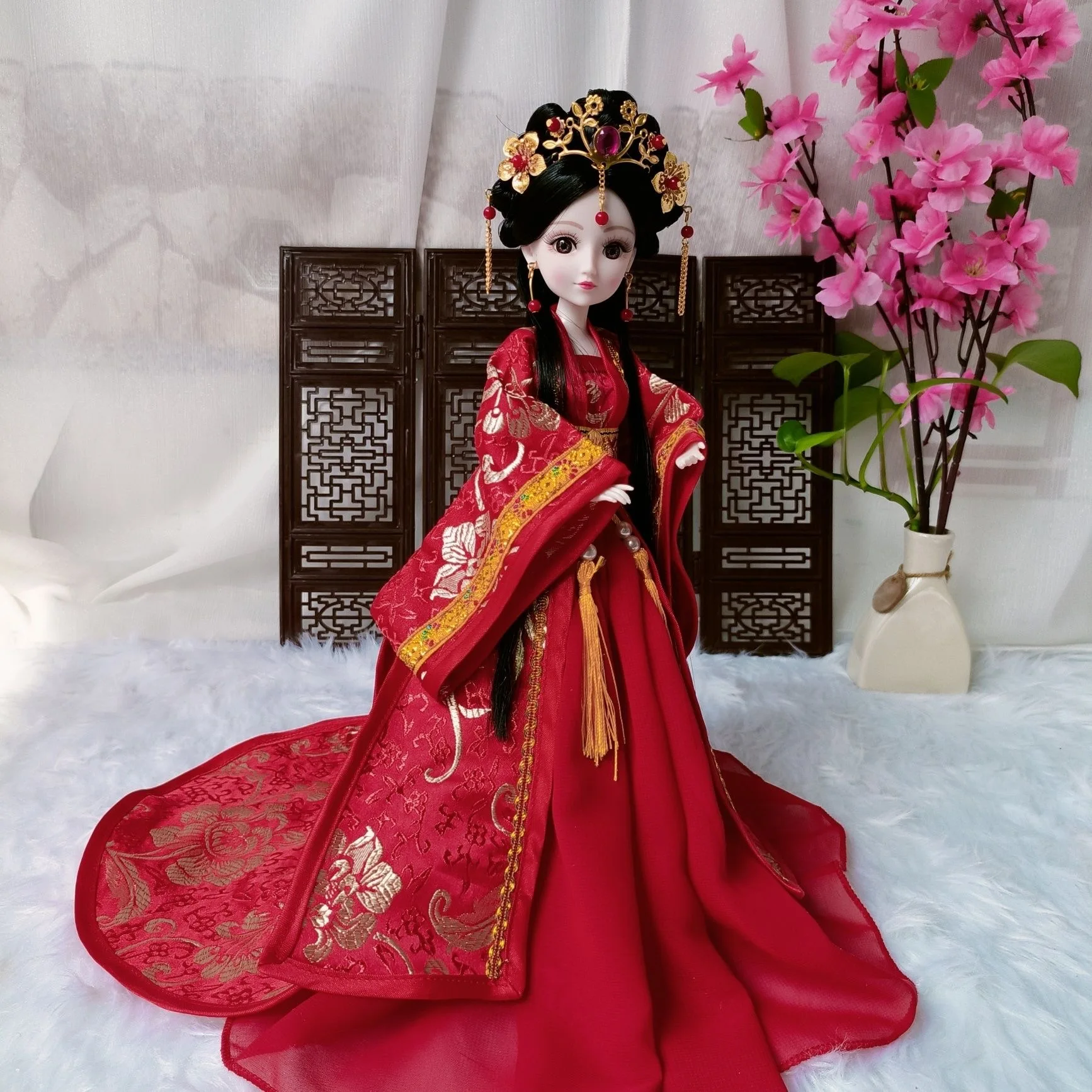 1/6 BJD 中国古代人形韓服服末尾スカート頭飾り妖精王女の人形中国ドラマ人形のおもちゃ女の子