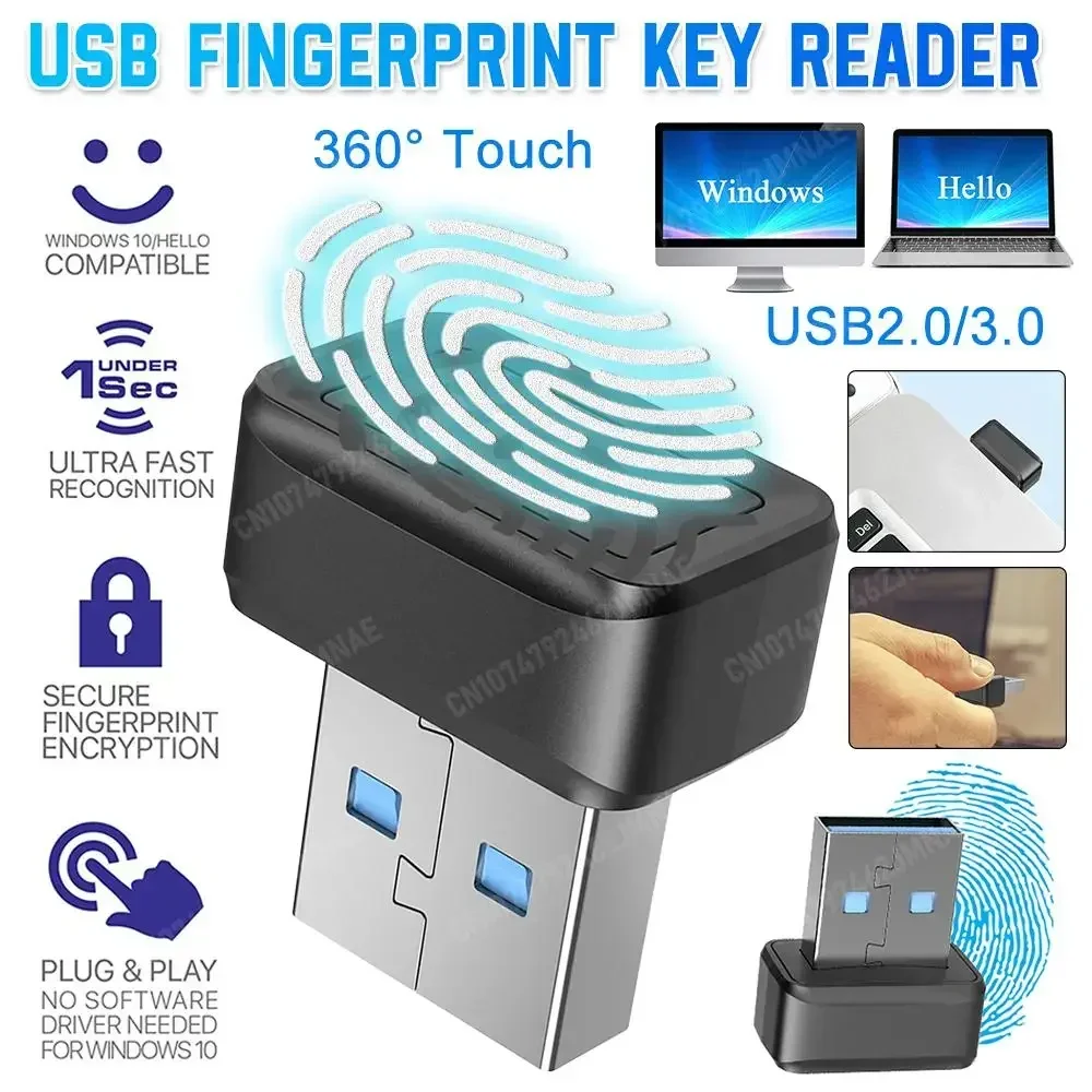 USB 指紋セキュリティ キー: Windows 互換の生体認証デバイスにより、パスワード不要の安全なログインを実現し、PC の保護を強化します
