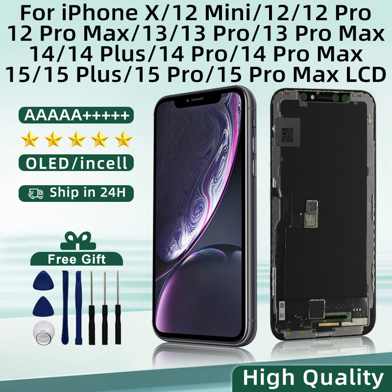 iPhone 12 プロマックス 13 ミニ 12 液晶ディスプレイ 3D タッチスクリーンデジタイザ iPhone 14 プラス 14 プロマックス 15 プラスディスプレイ X XR