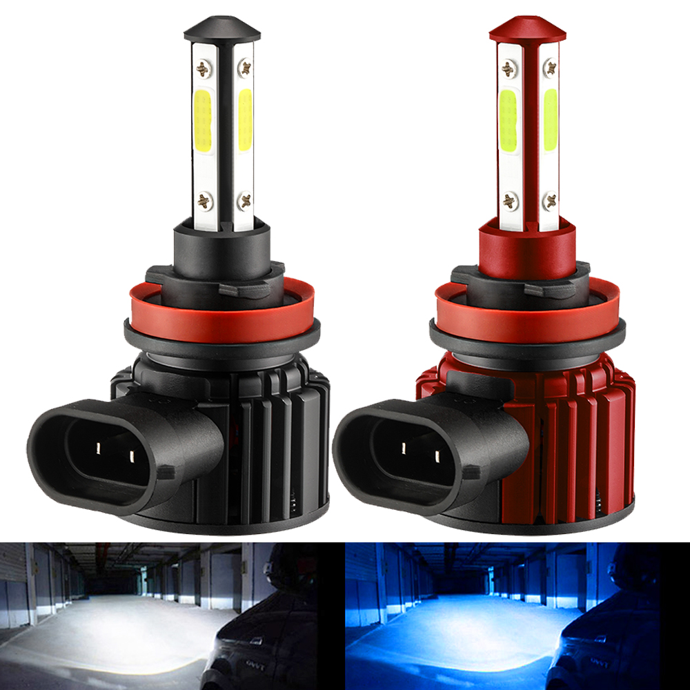 4 サイド 10000LM H8 H11 フォグランプ h7 LED ランプ車のヘッドライト HB3 9005 HB4 9006 自動 12V 6500K ホワイト 8000K アイスブルー超高輝度