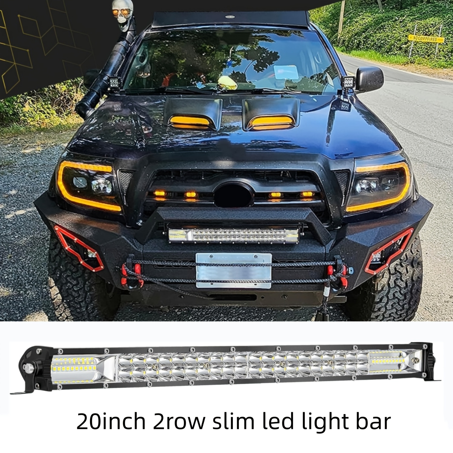 20 インチ LED ライトバー、三列フラッドスポットコンボ LED ライトバーオフロード運転ボート LED ワークライトトラック用
