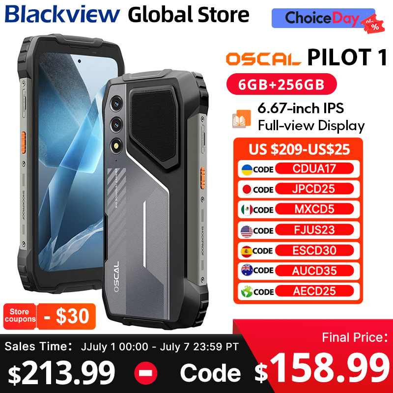 Blackview Oscal PILOT 1 頑丈な電話機 6.67 インチ HD 90Hz ディスプレイ Helio G81 CPU 5W ボックス スピーカー 6GB 256GB 15000mAh NFC 携帯電話