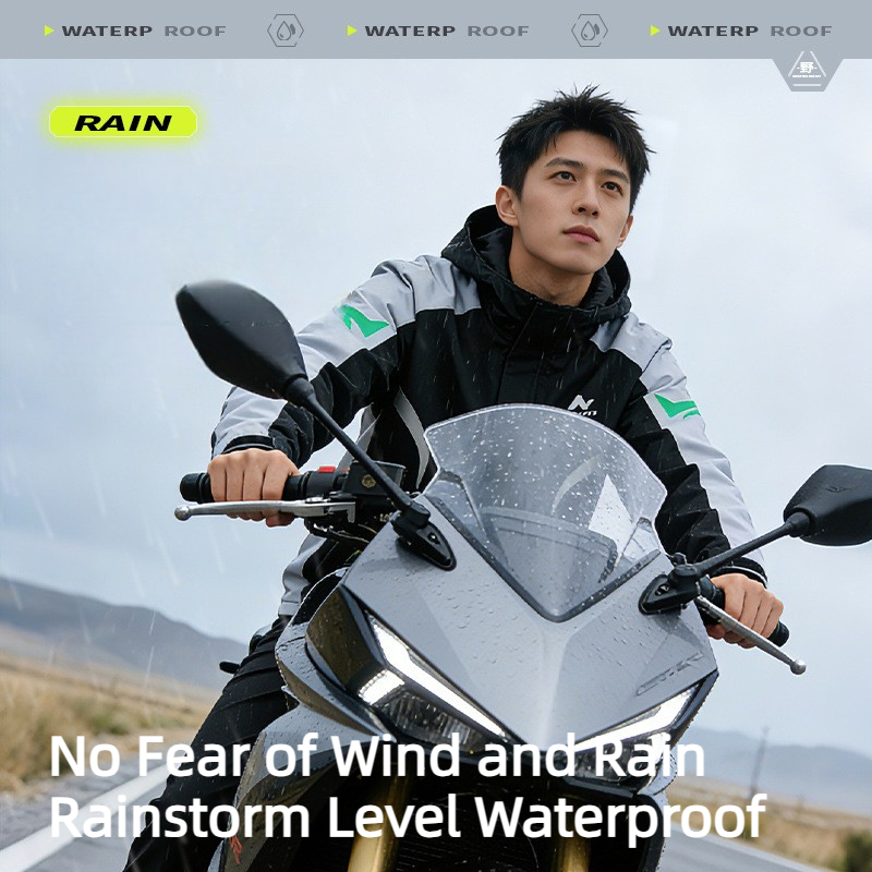 オートバイレインスーツ男性防水反射ライディングコートパンツ分割プロライダー保護ヘビーストームギア