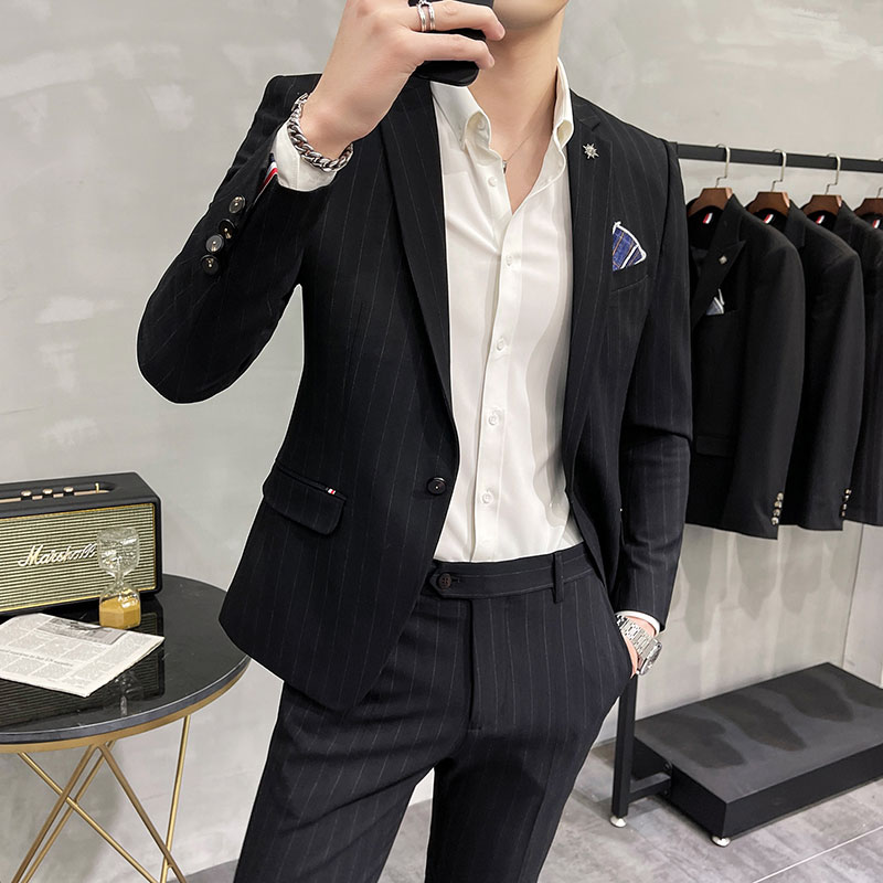 メンズ高品質ツーピース結婚式スーツビジネスカジュアル宴会衣装高級アンサンブルズボン付き