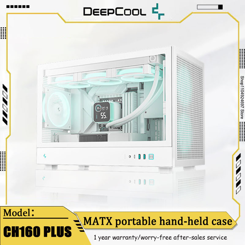 DEEPCOOL CH160 PLUS MATX シャーシは 240 水冷ロンググラフィックスカード Type-C メッシュ冷却パネルをサポートし、便利なハンドルケース