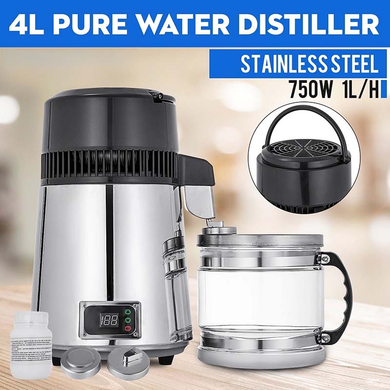 SC-3 ステンレス鋼高輝度シルバー蒸留水機温度制御純水蒸留器 4L 歯科蒸留ワット
