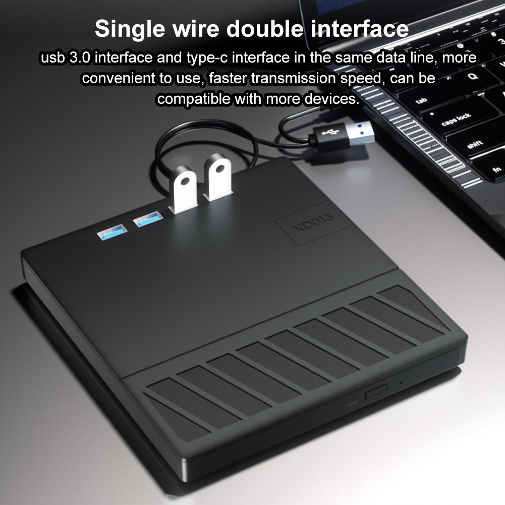 7 in 1 USB 3.0 Type C 外部 CD DVD RW 光学ドライブ SD/TF ポート DVD プレーヤー バーナー リーダー PC 用スリム ポータブル CD DVD プレーヤー