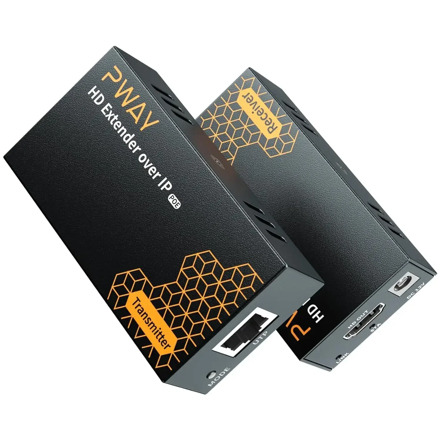 Cat5e/6 イーサネット上の 400 フィート HDMI エクステンダー。 POE IP キット、1 対多スルー スイッチ。 1080p、なし - 遅延 TV ビデオ エクステンダー
