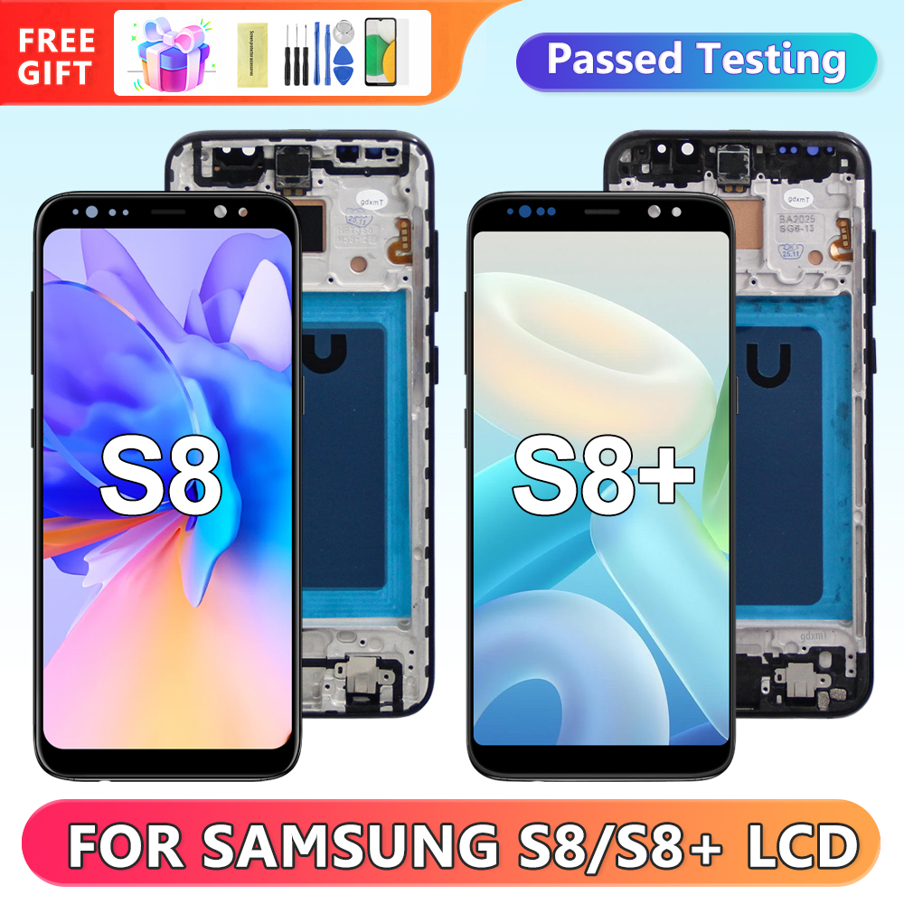 TFT スクリーンサムスン S8 プラス G955F Lcd ディスプレイデジタルタッチスクリーン DIY フレーム付きサムスン S8 スクリーン DIY フレーム付き