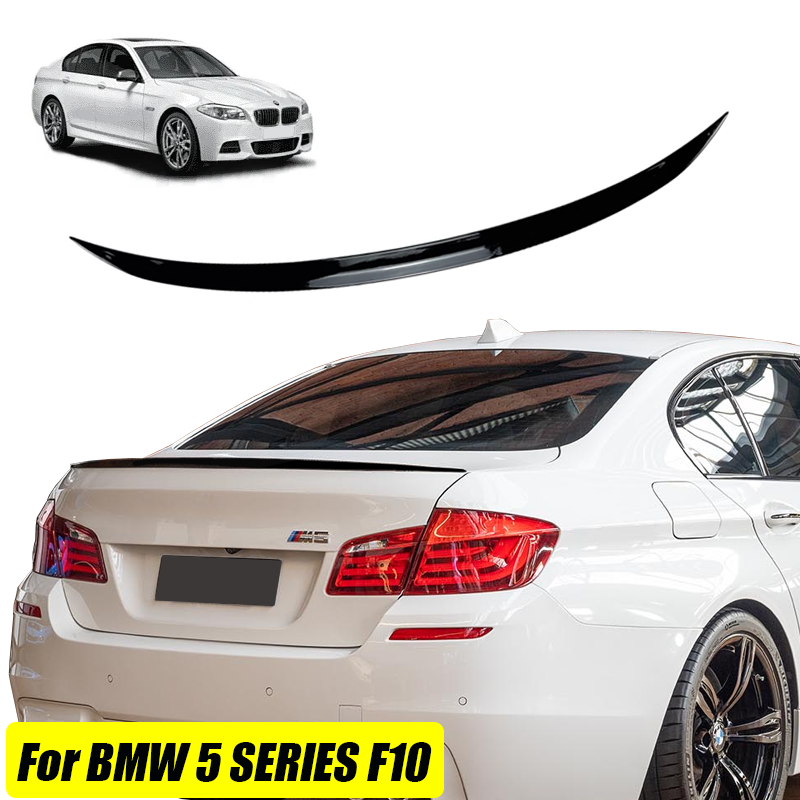 Bmw アクセサリー F10 5 シリーズ 535i 528i 2010-2016 M5 スタイル車のリアルーフトランクスポイラーウイングブーツリップ光沢のある黒ゴム