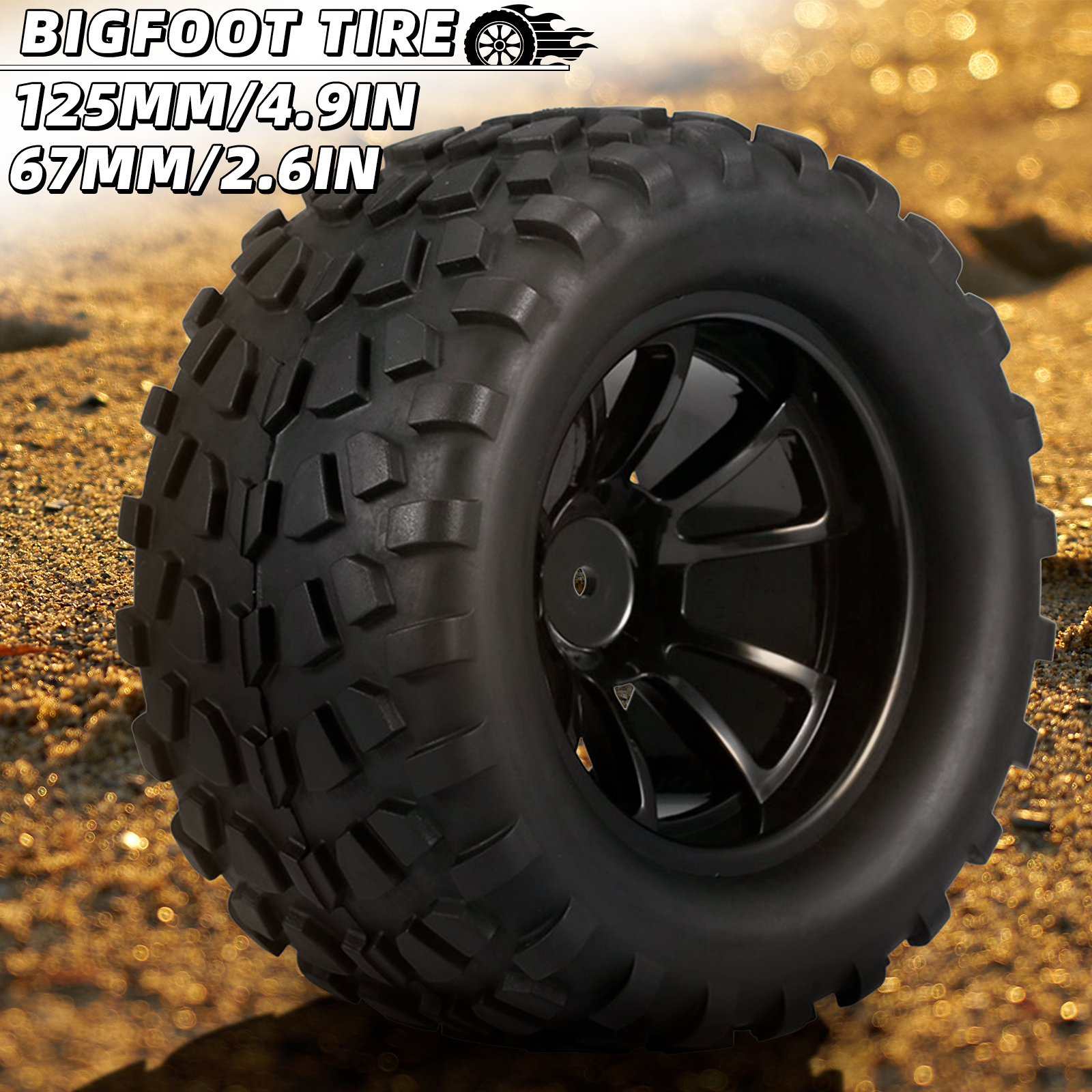 ビッグフット タイヤ 12mm 六角ハブ RC トラック タイヤとホイール 2.8 タイヤ フォームインサート付き 1/10 Traxxas Rustler Stampede Hoss 4x4 用