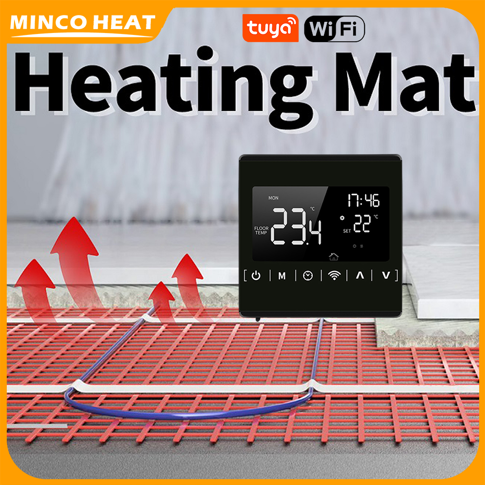 Minco Heat 200w/㎡ 1.5㎡タイルセメント暖房床ケーブル電気ウォームマットツイン導体電気ウォームストランドマットサーモスタット付き