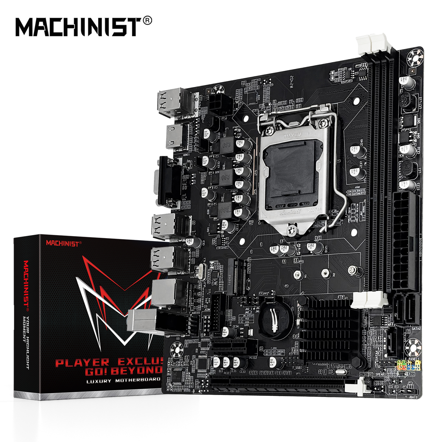 MACHINIST H61 マザーボード LGA 1155 DDR3 RAM インテル Core CPU 第 2 世代および第 3 世代と互換性あり M.2 NVME SDD をサポート