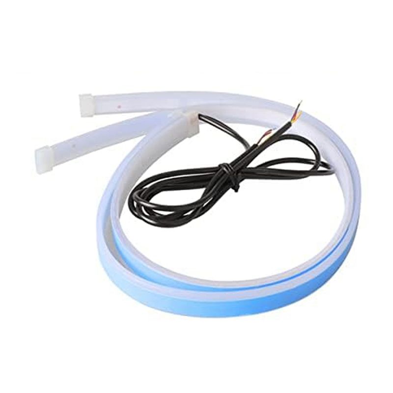 車のLEDライトバー、ホワイトターンシグナルイエローライト防水車デイタイムランニングライトバー、トラックSUV部品用24インチ、2個