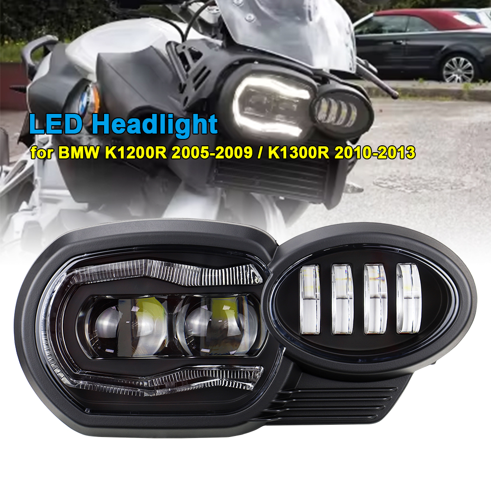 オートバイのヘッドライト LED ライトハイ/ロービーム C 型ライト付き BMW K1200R 2005 〜 2009 K1300R